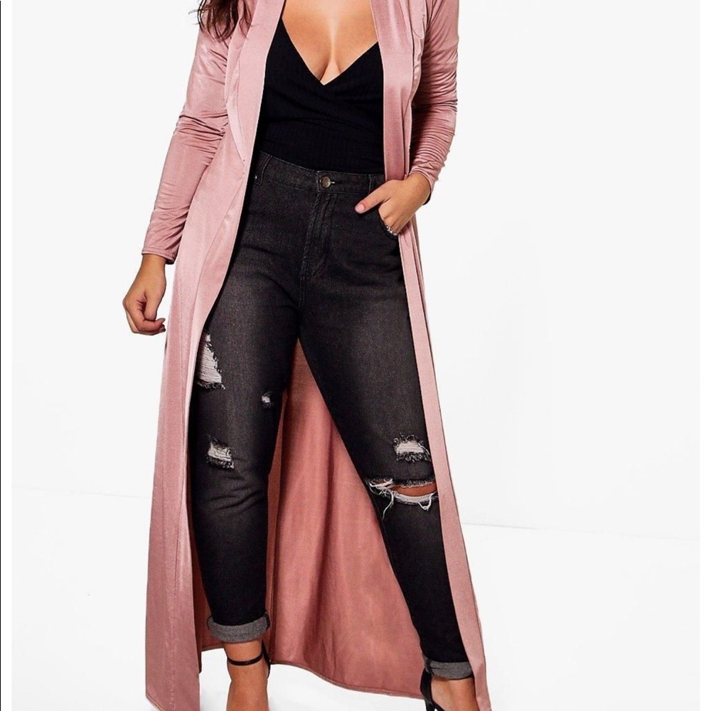 Long Mauve Duster Coat